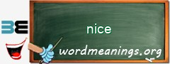 WordMeaning blackboard for nice